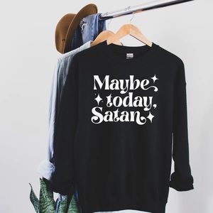 Fun Club Maybe Today Satan Pullover Sweater